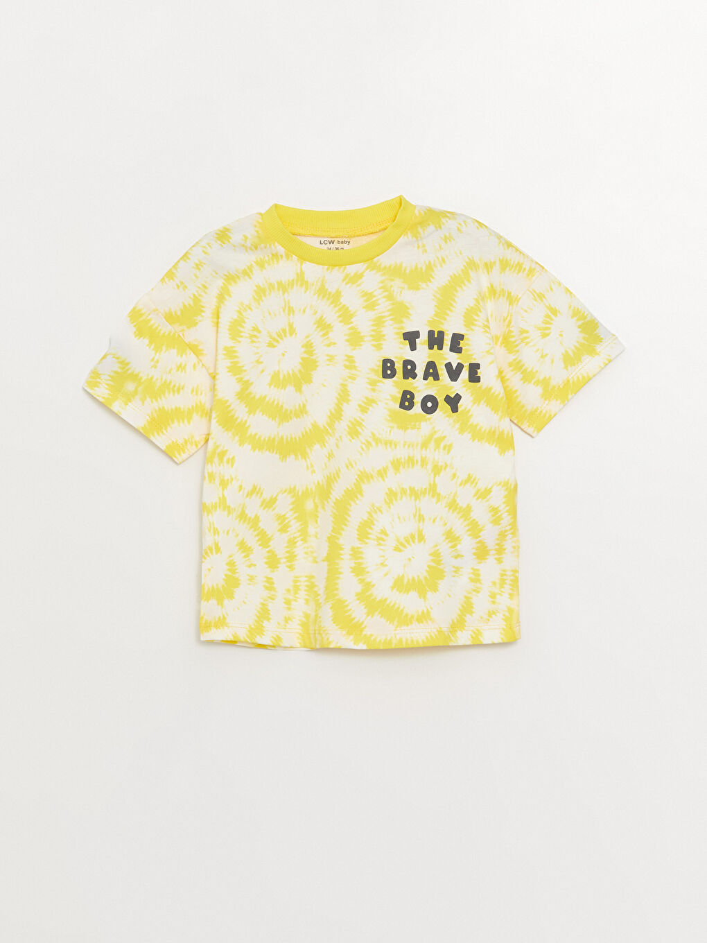 Sarı Bisiklet Yaka Kısa Kollu Desenli Erkek Bebek Tişört ve Şort 2'li Takım-1