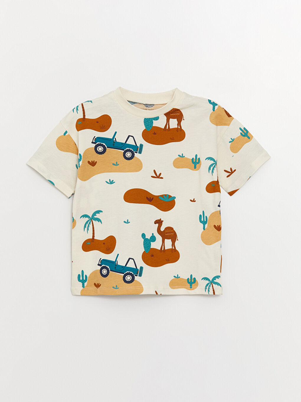 Cycling Short Short Sleeve Printed Baby Boy T-Shirt and Shorts 2-Piece Set-1