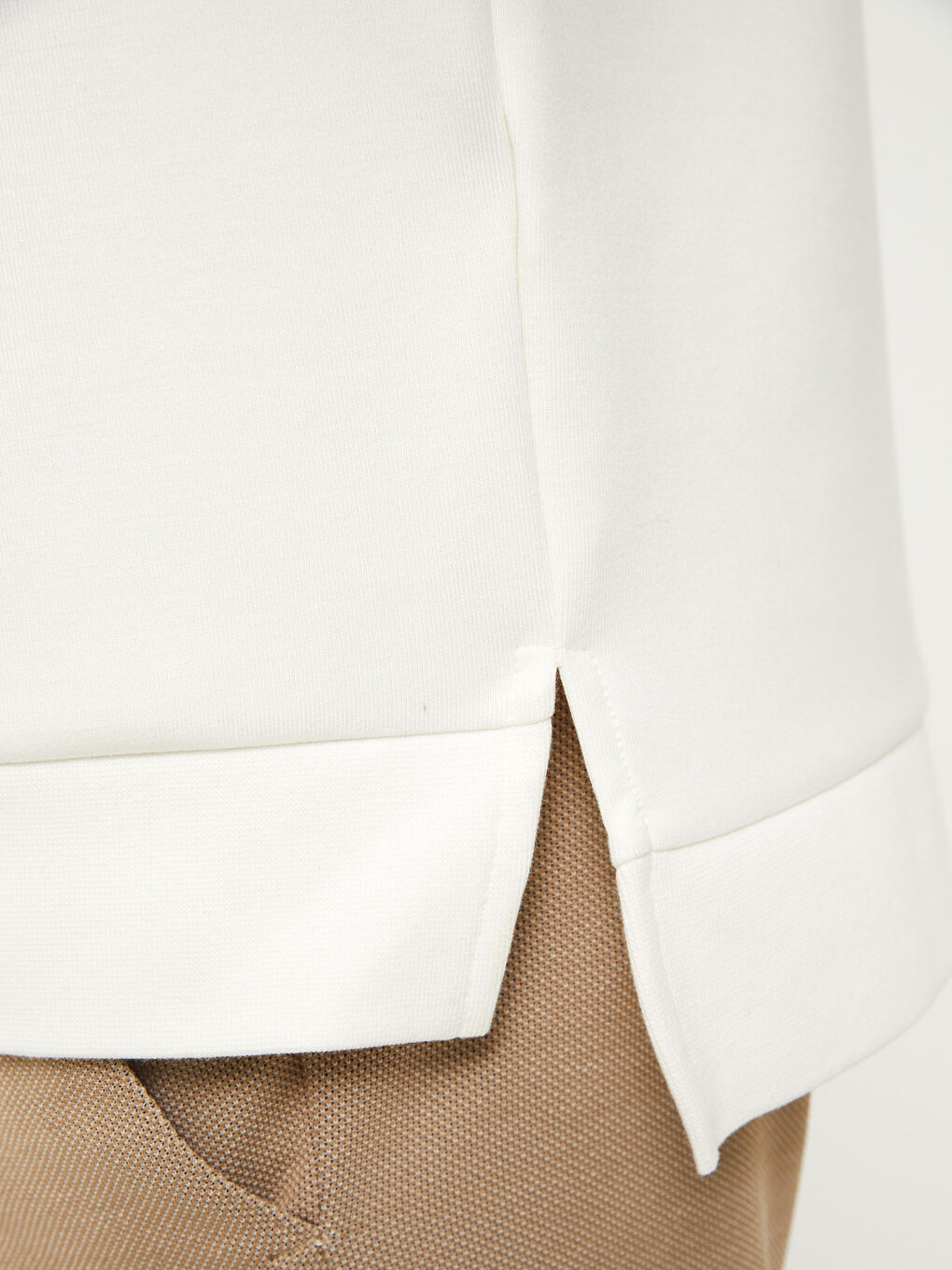 Ekru Bisiklet Yaka Uzun Kollu Erkek Sweatshirt-3