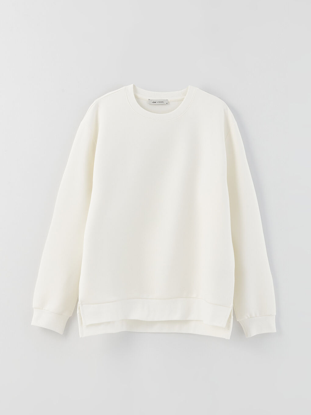 Ekru Bisiklet Yaka Uzun Kollu Erkek Sweatshirt-5