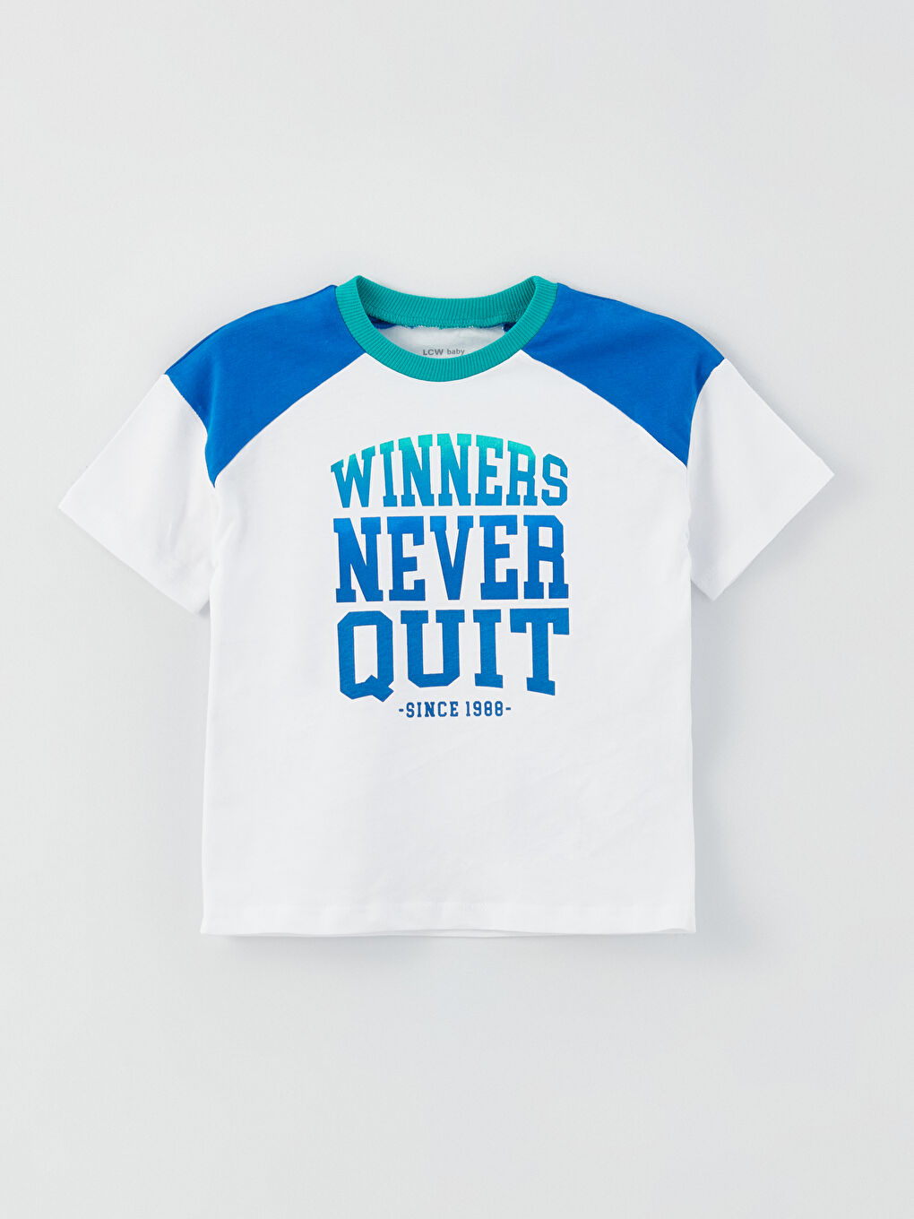 Beyaz Bisiklet Yaka Erkek Bebek Tişört ve Şort 2'li-1