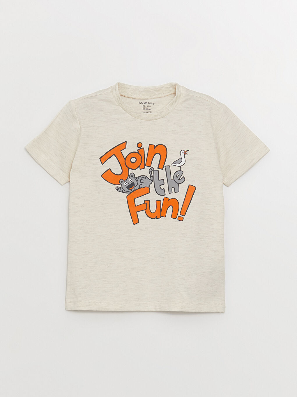 Beyaz Bisiklet Yaka Baskılı Erkek Bebek Tişört ve Şort 2'li Takım-1