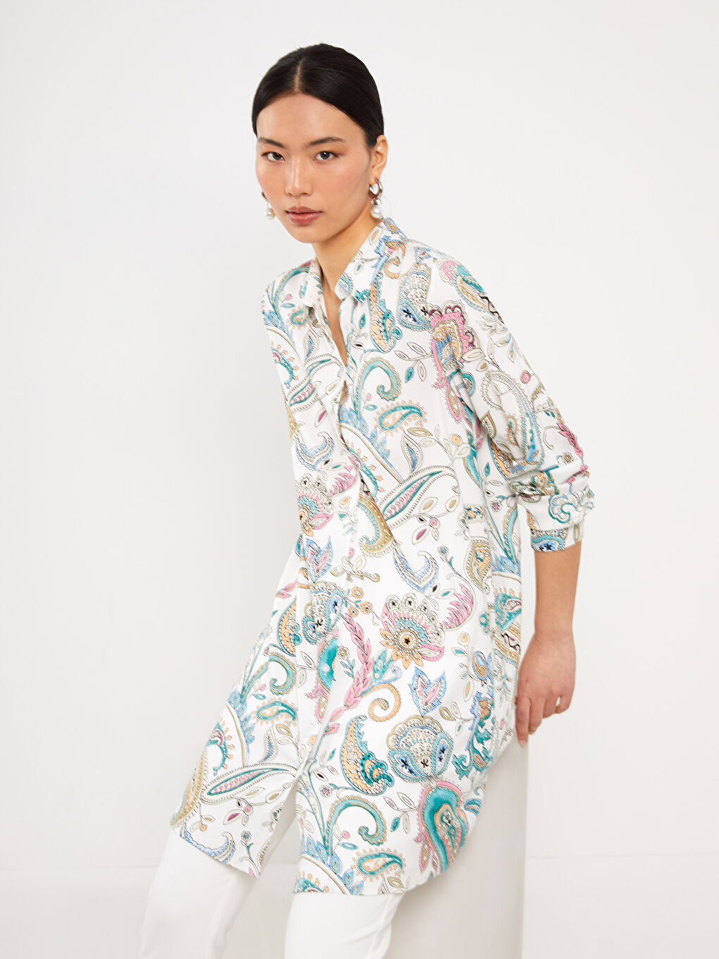 Patterned Women's Shirt Tunic