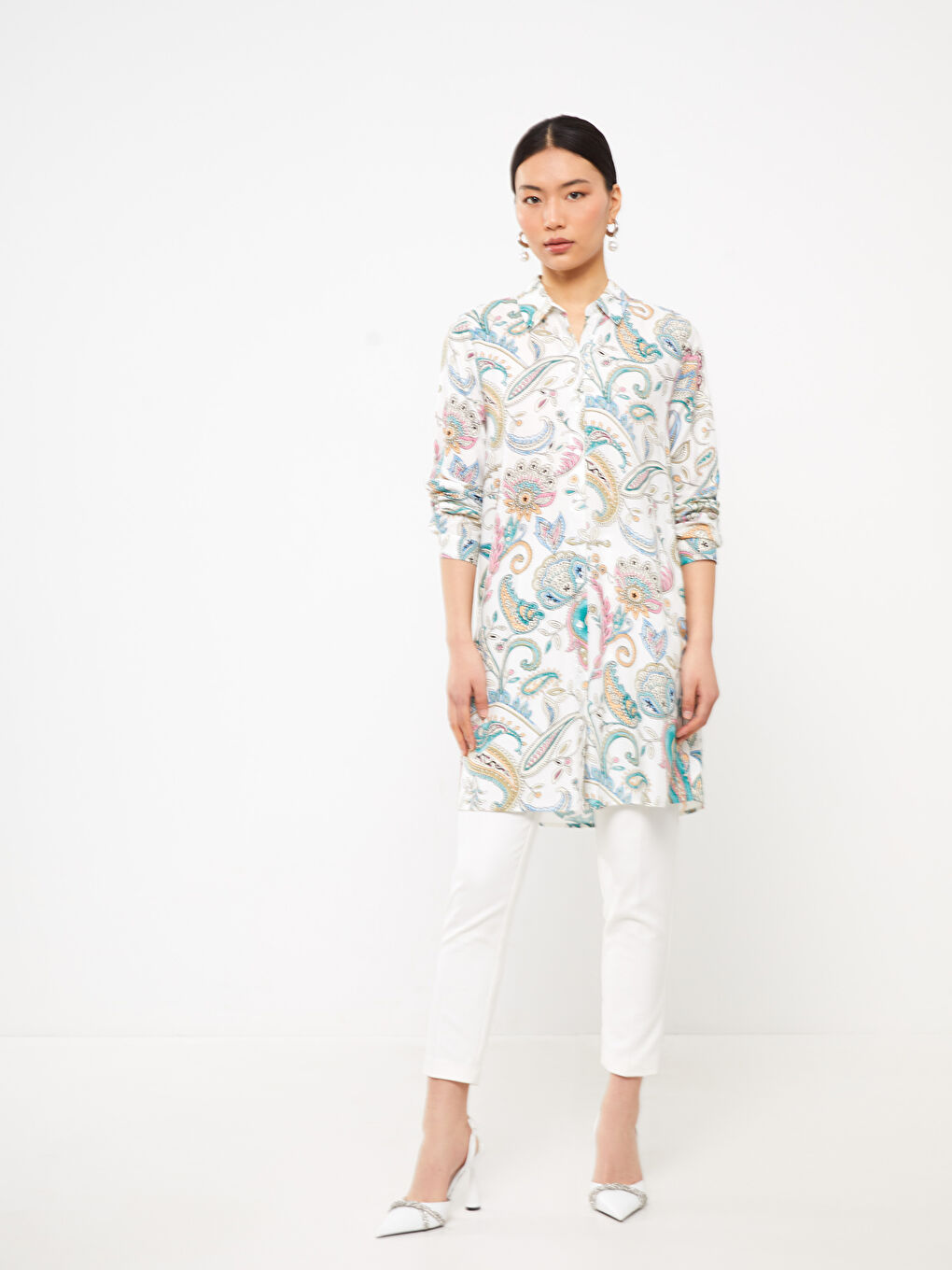 Patterned Women's Shirt Tunic-2