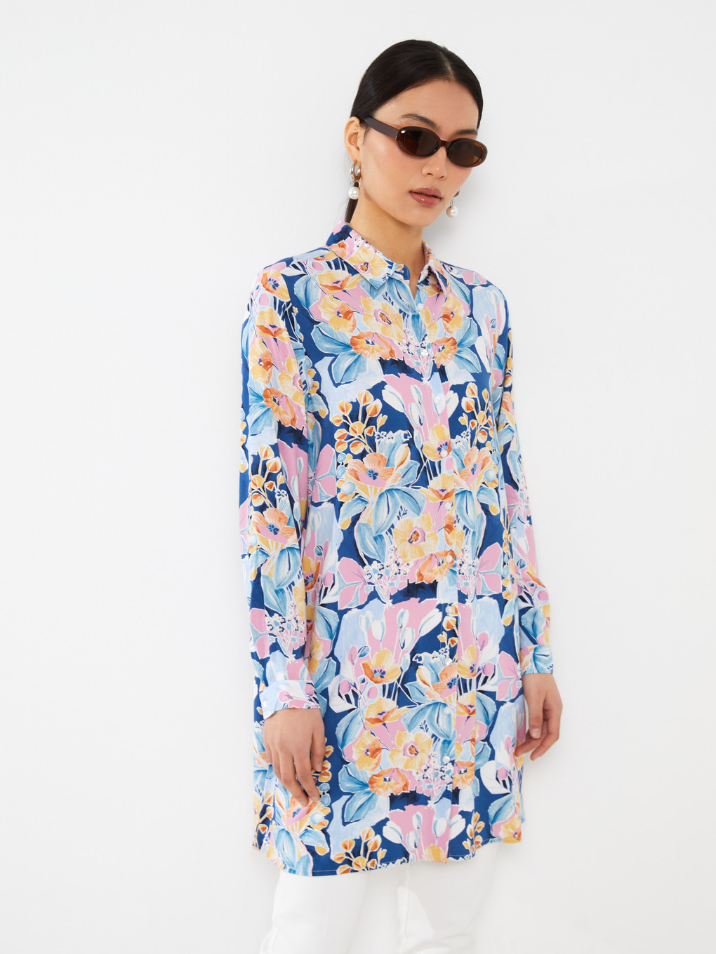 Patterned Women's Shirt Tunic