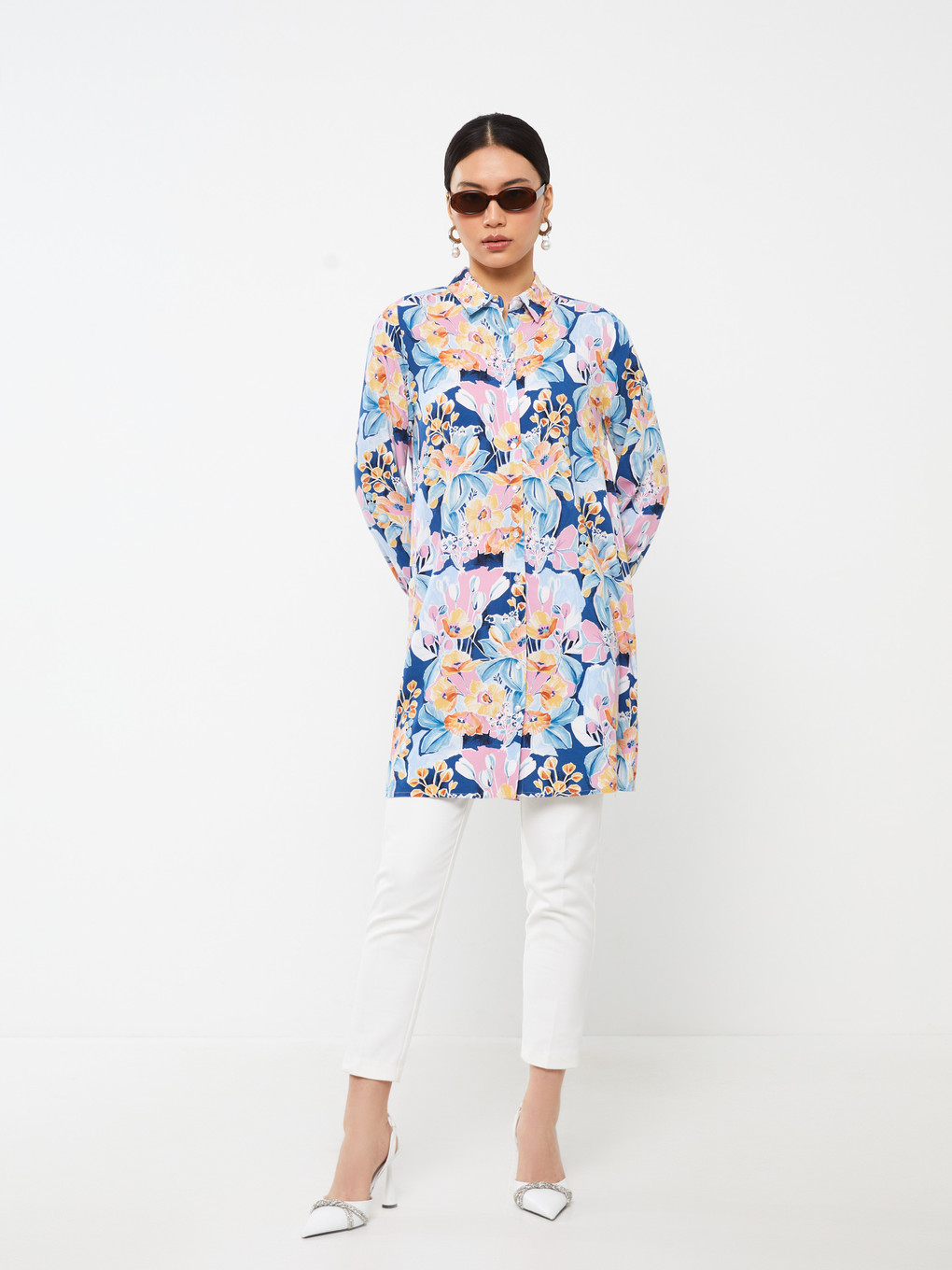 Patterned Women's Shirt Tunic-2