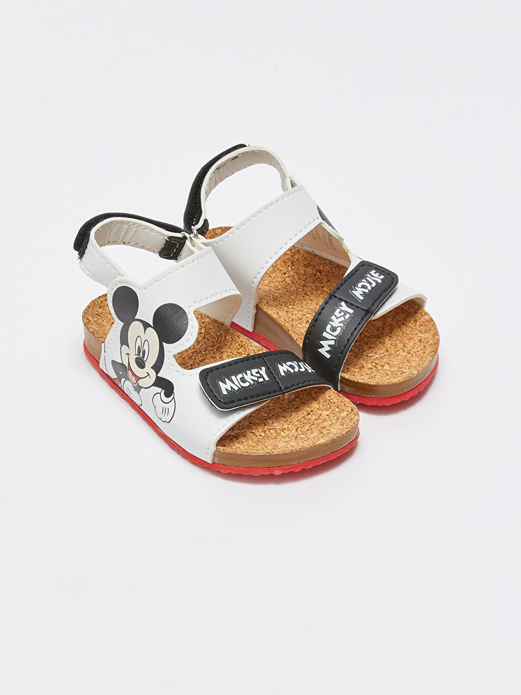 LCW STEPS Beyaz Mickey Mouse Baskılı Erkek Bebek Sandalet