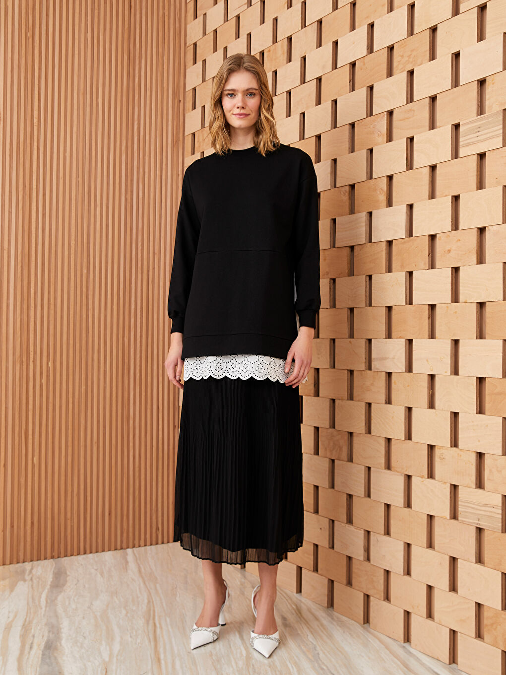 Tunique en Sweatshirt à Col Cheminée pour Femmes-2