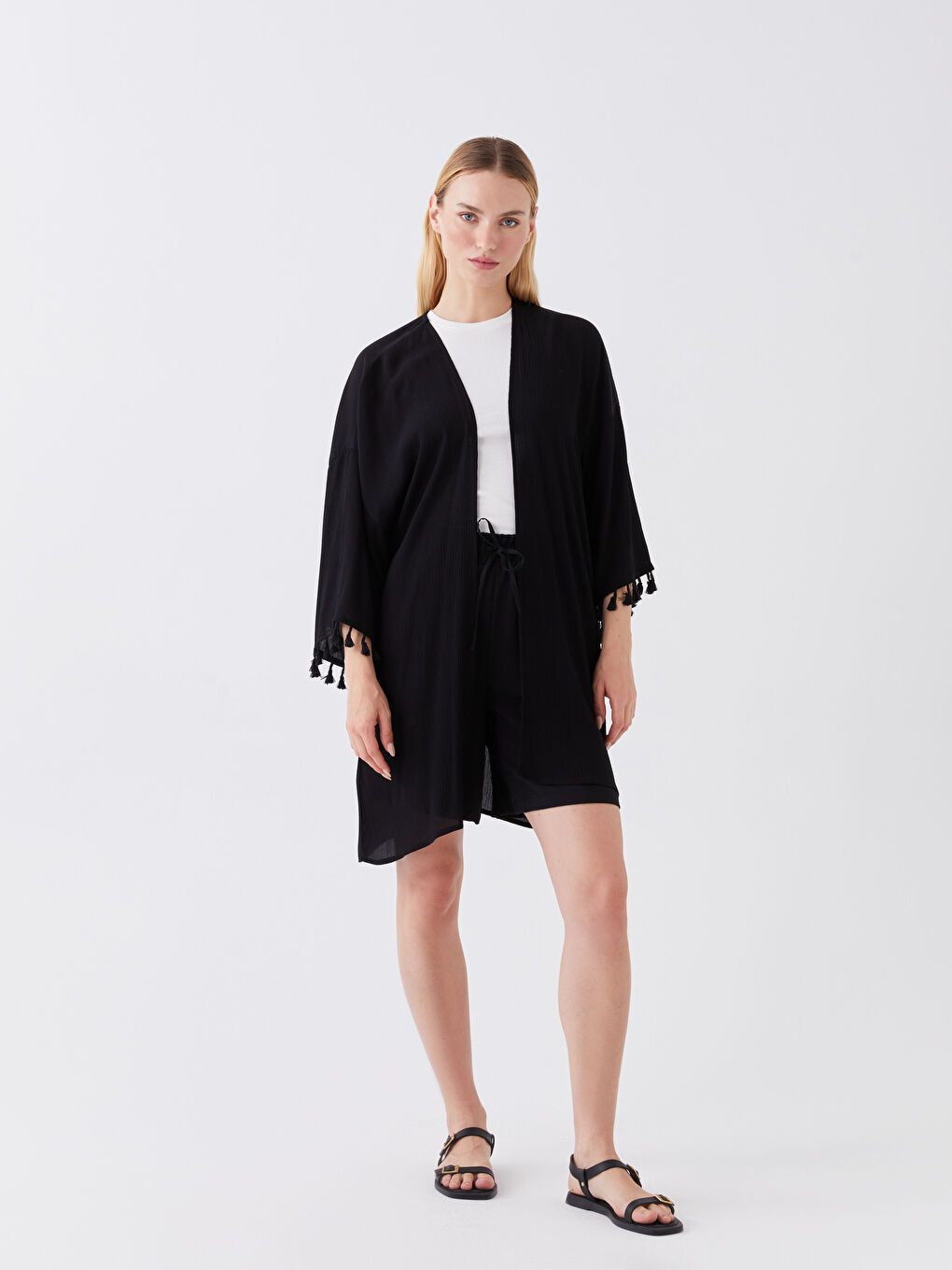 LC Waikiki Šal kragna Jednostavno Preveliko Ženski Kimono -S3GR97Z8-CVL
