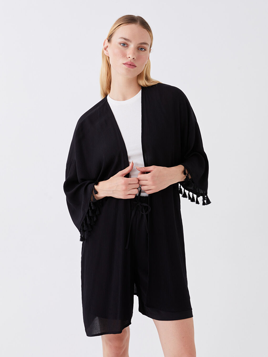 LC Waikiki Šal kragna Jednostavno Preveliko Ženski Kimono -S3GR97Z8-CVL