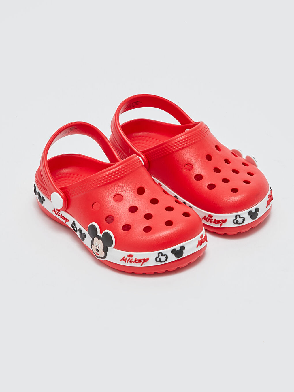 Kırmızı Mickey Mouse Lisanslı Patch Detaylı Erkek Bebek Plaj Sandaleti