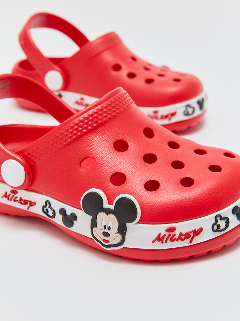 Kırmızı Mickey Mouse Lisanslı Patch Detaylı Erkek Bebek Plaj Sandaleti-5