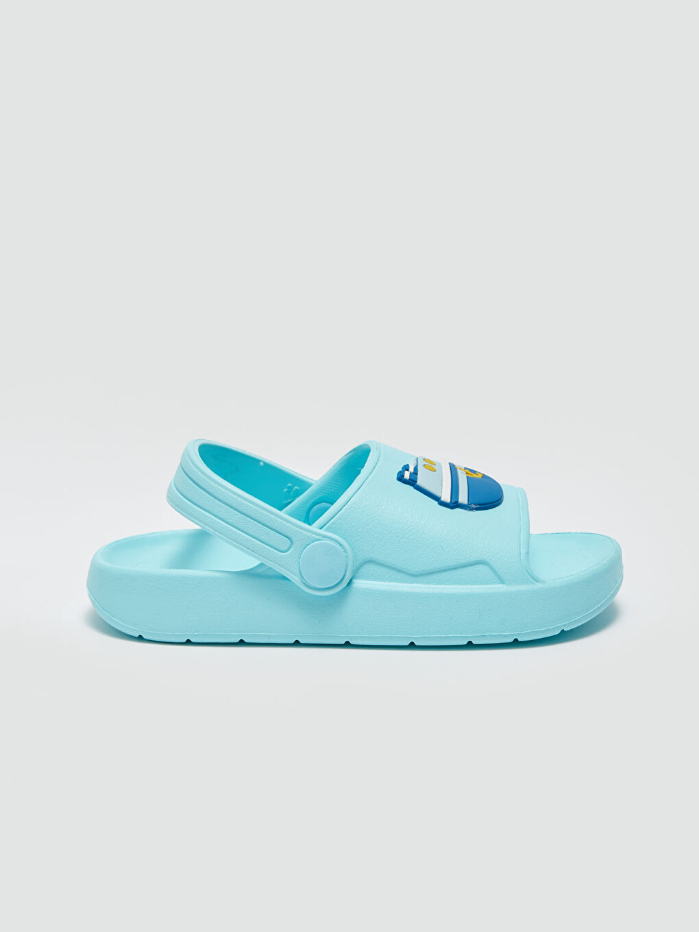 Turkuaz Tek Bantlı Baskılı Erkek Bebek Sandalet-1