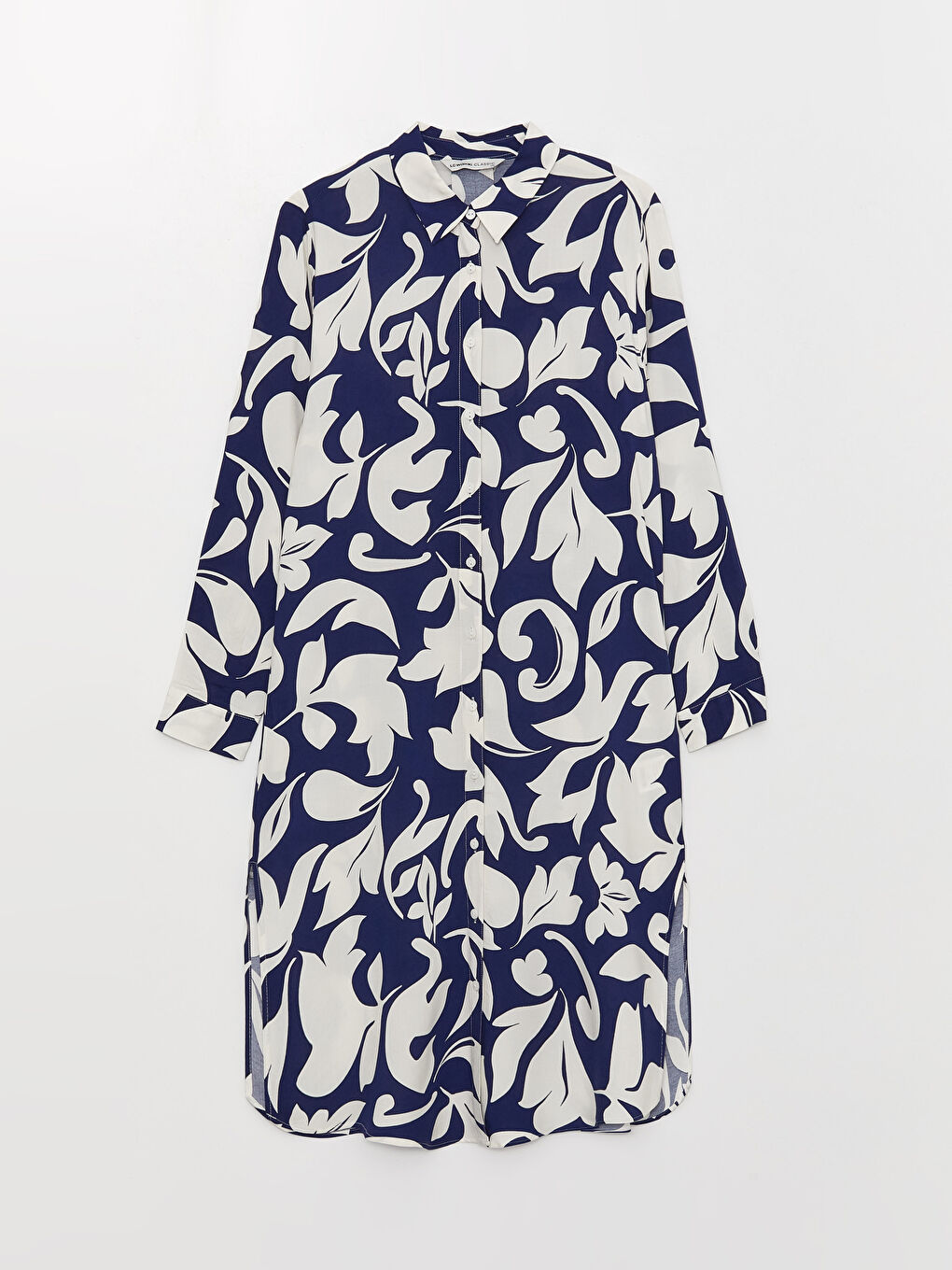 İndigo Desenli Kadın Gömlek Tunik-6