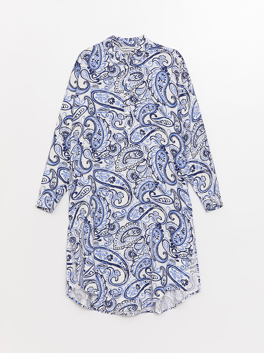 Tunică Cămașă Supradimensionată cu Mânecă Lungă și Model pentru Femei-5