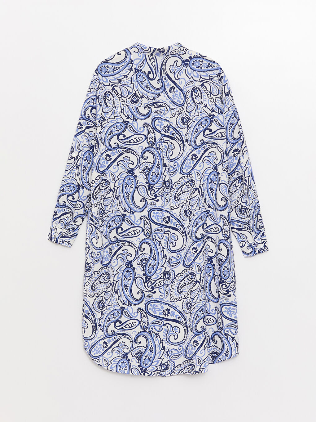 Tunică Cămașă Supradimensionată cu Mânecă Lungă și Model pentru Femei-6