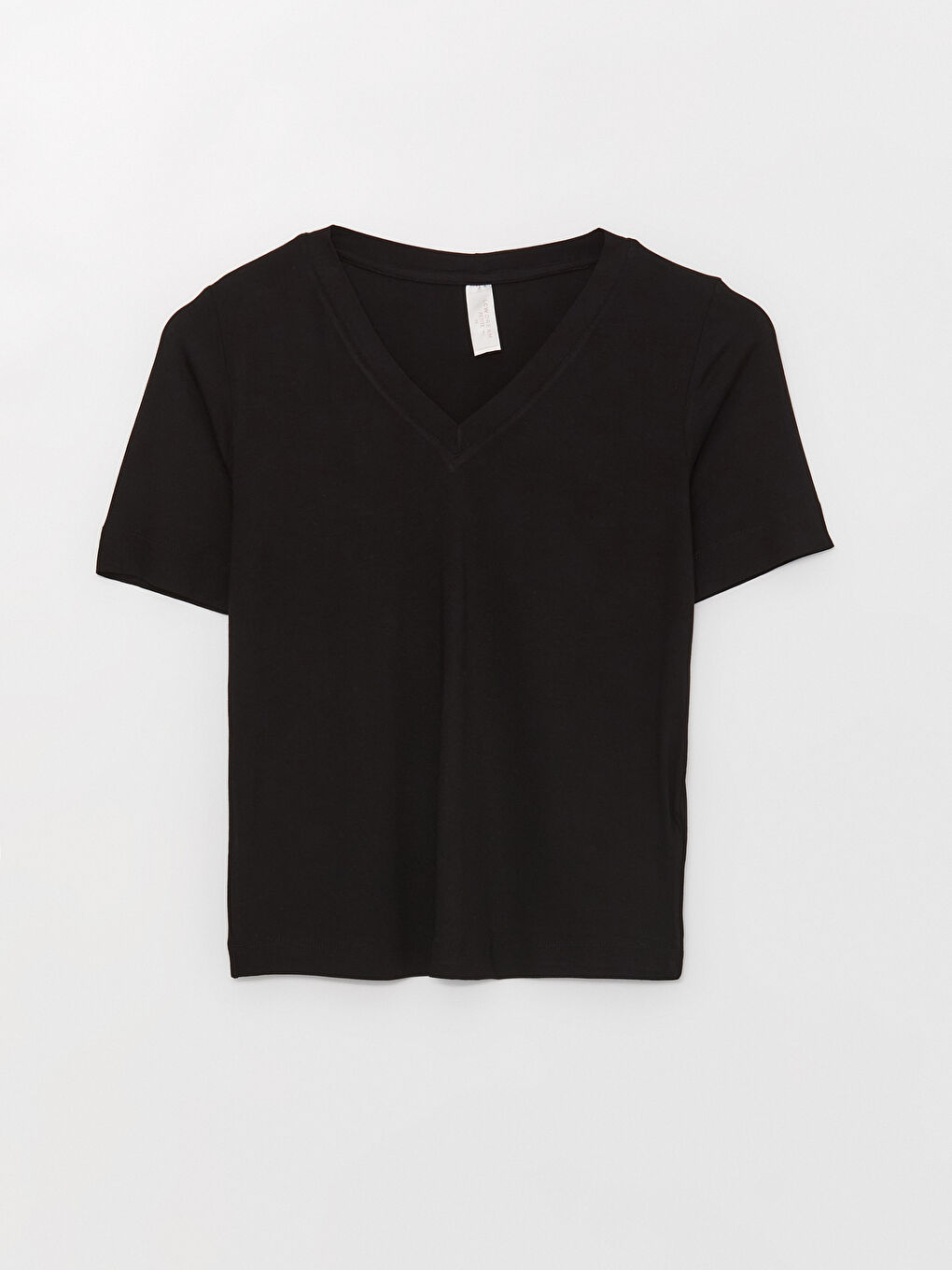 Petite V Neck Plain Short Sleeve Women's Pyjama Set-4