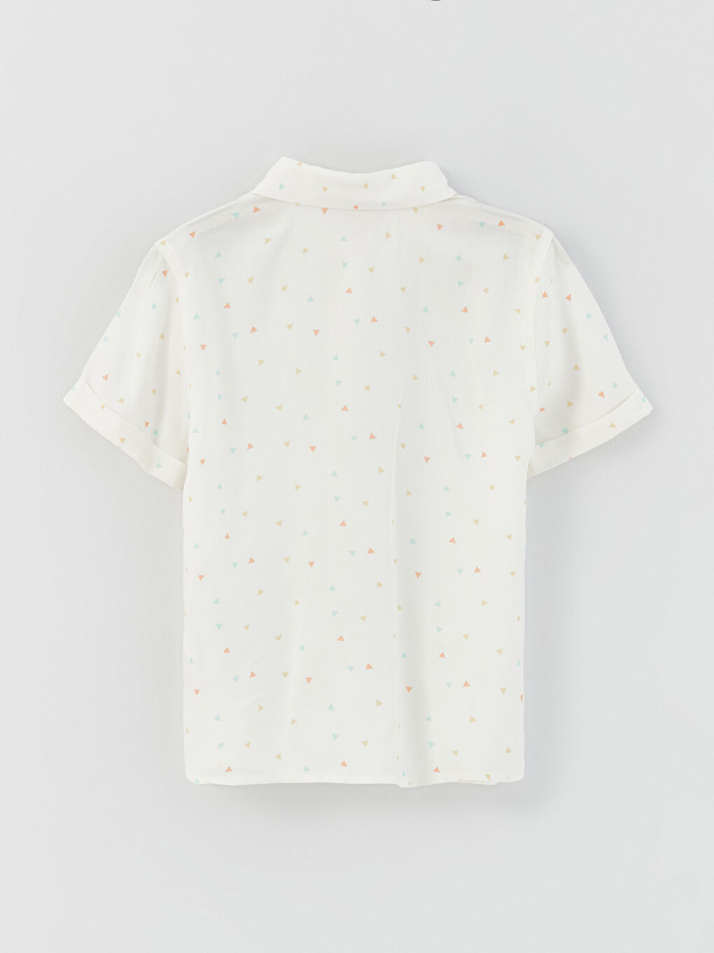 Beyaz Kısa Kollu Desenli Erkek Bebek Gömlek-4