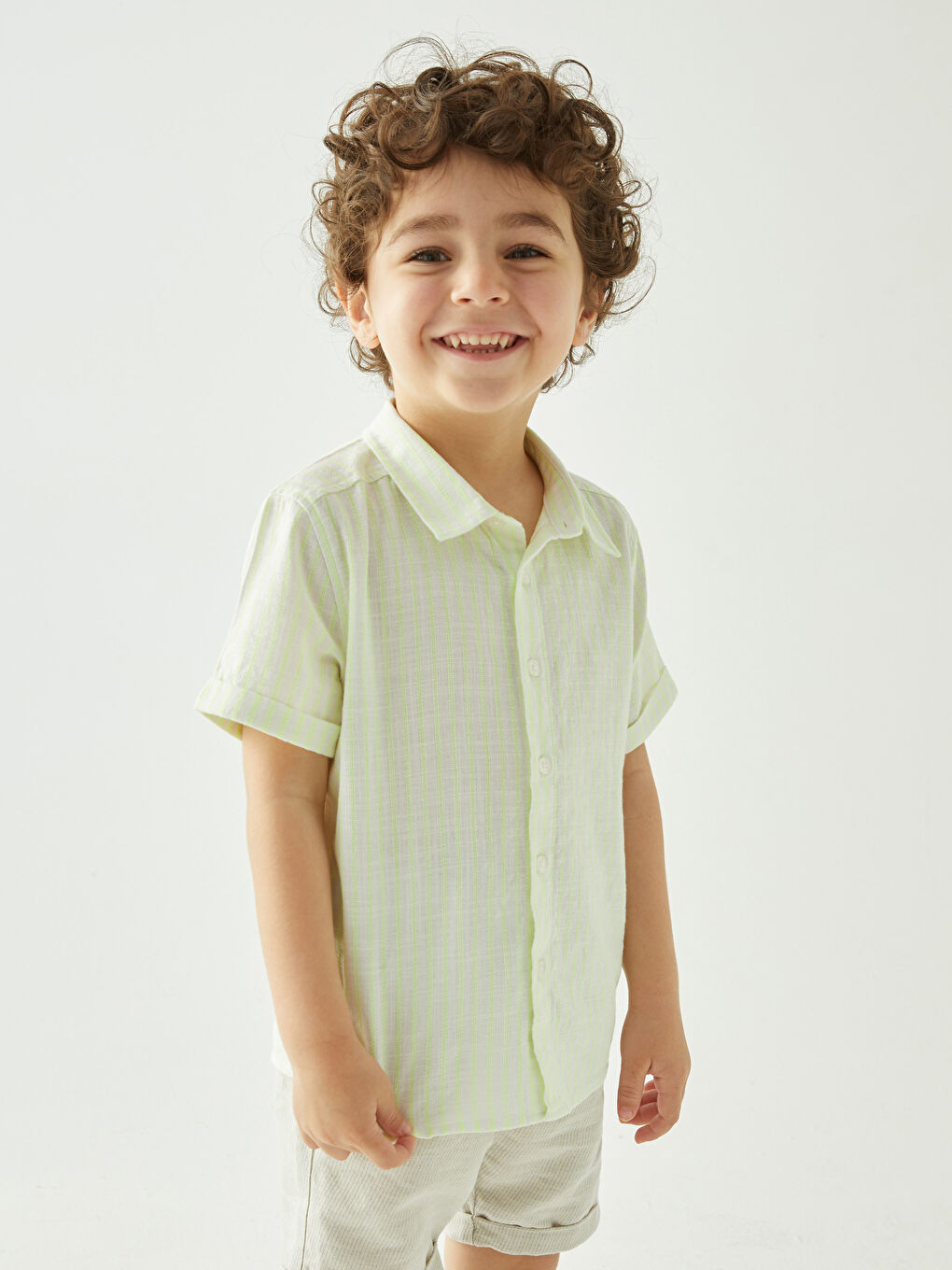 Short Sleeve Striped Baby Boys' Shirt