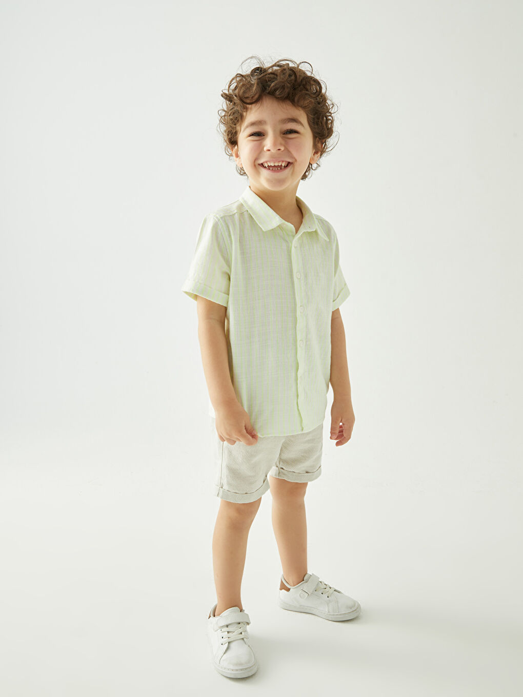 Short Sleeve Striped Baby Boys' Shirt-1