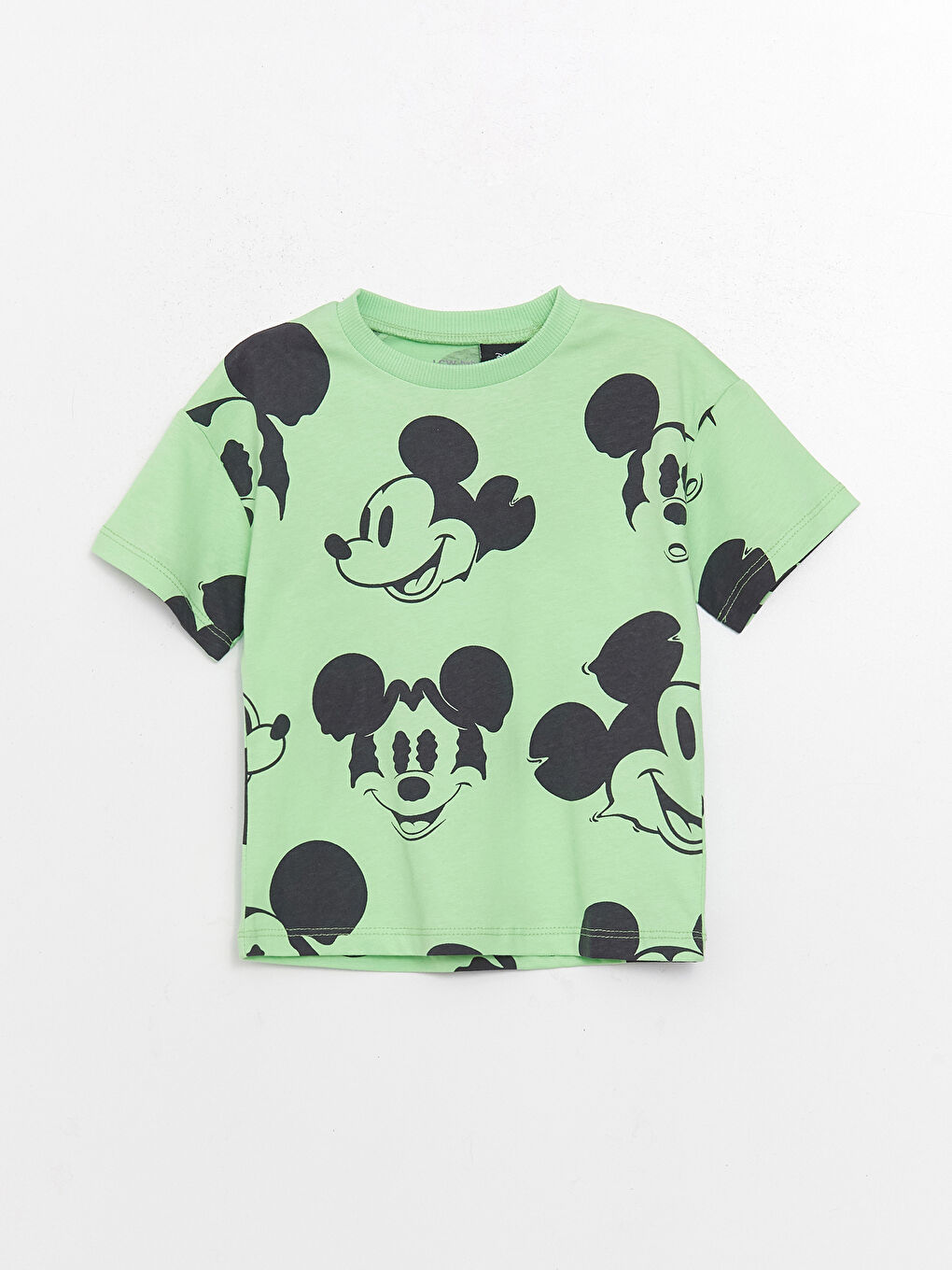 Crew Neck Short Sleeve Mickey Mouse Printed Baby Boys' T-Shirt-2