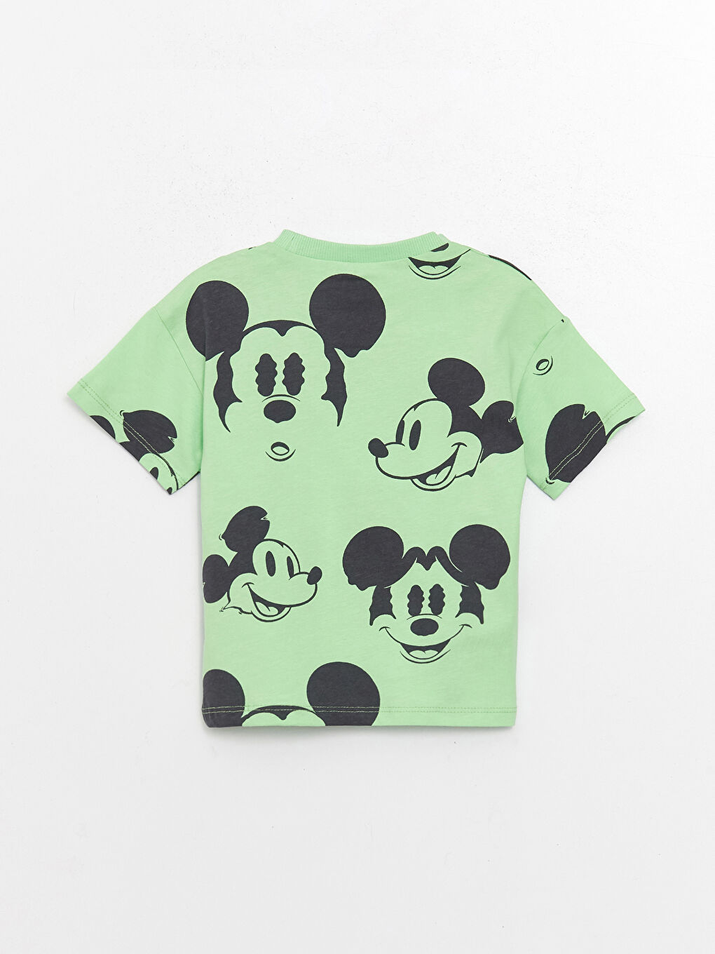 Crew Neck Short Sleeve Mickey Mouse Printed Baby Boys' T-Shirt-3