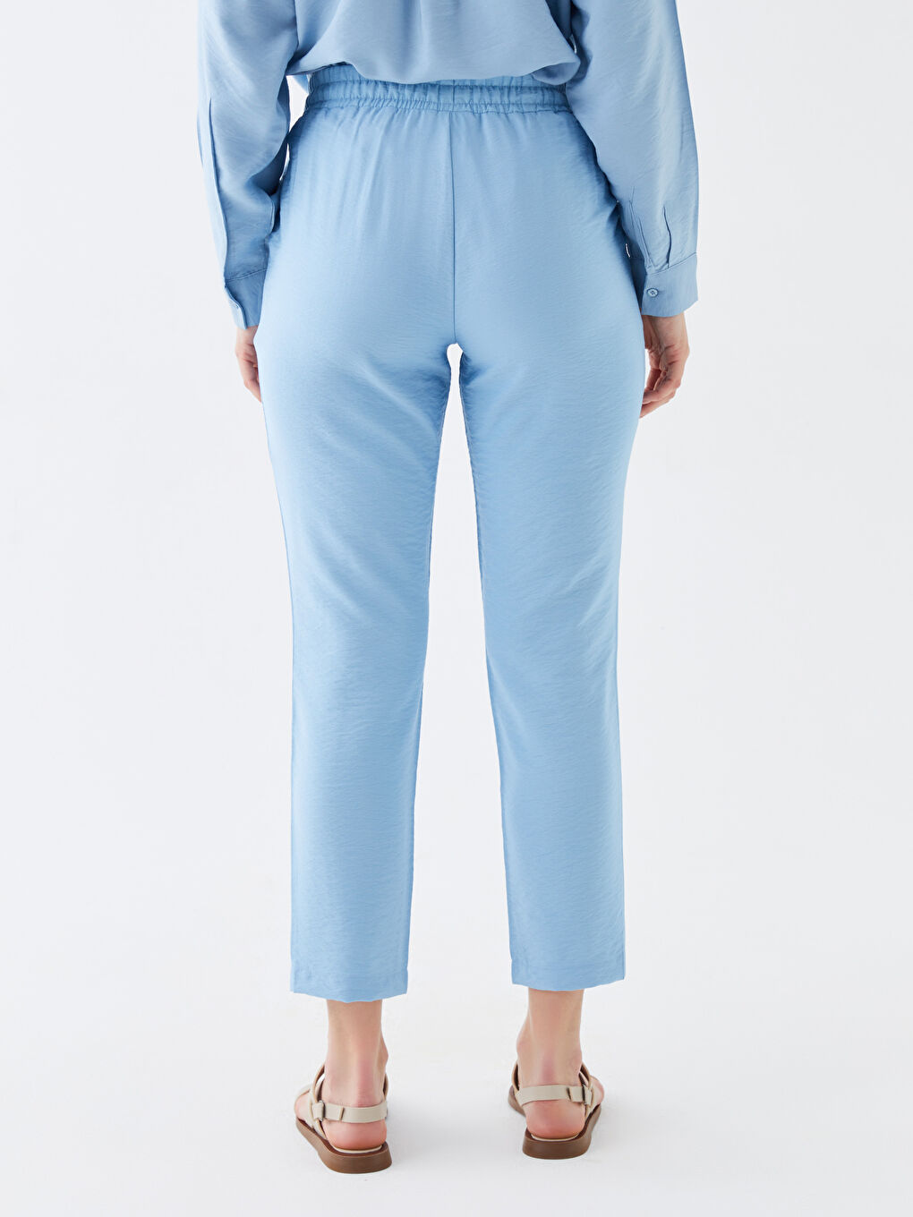 سروال حوامل مريح بقصة عادية و خصر مطاطي-4