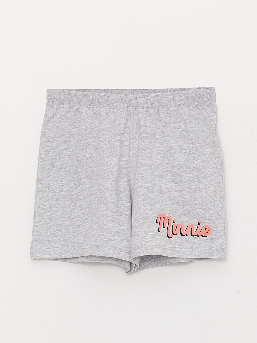 LCW Kids Mercan Bisiklet Yaka Minnie Mouse Baskılı Kısa Kollu Kız Çocuk Şortlu Pijama Takımı - 2