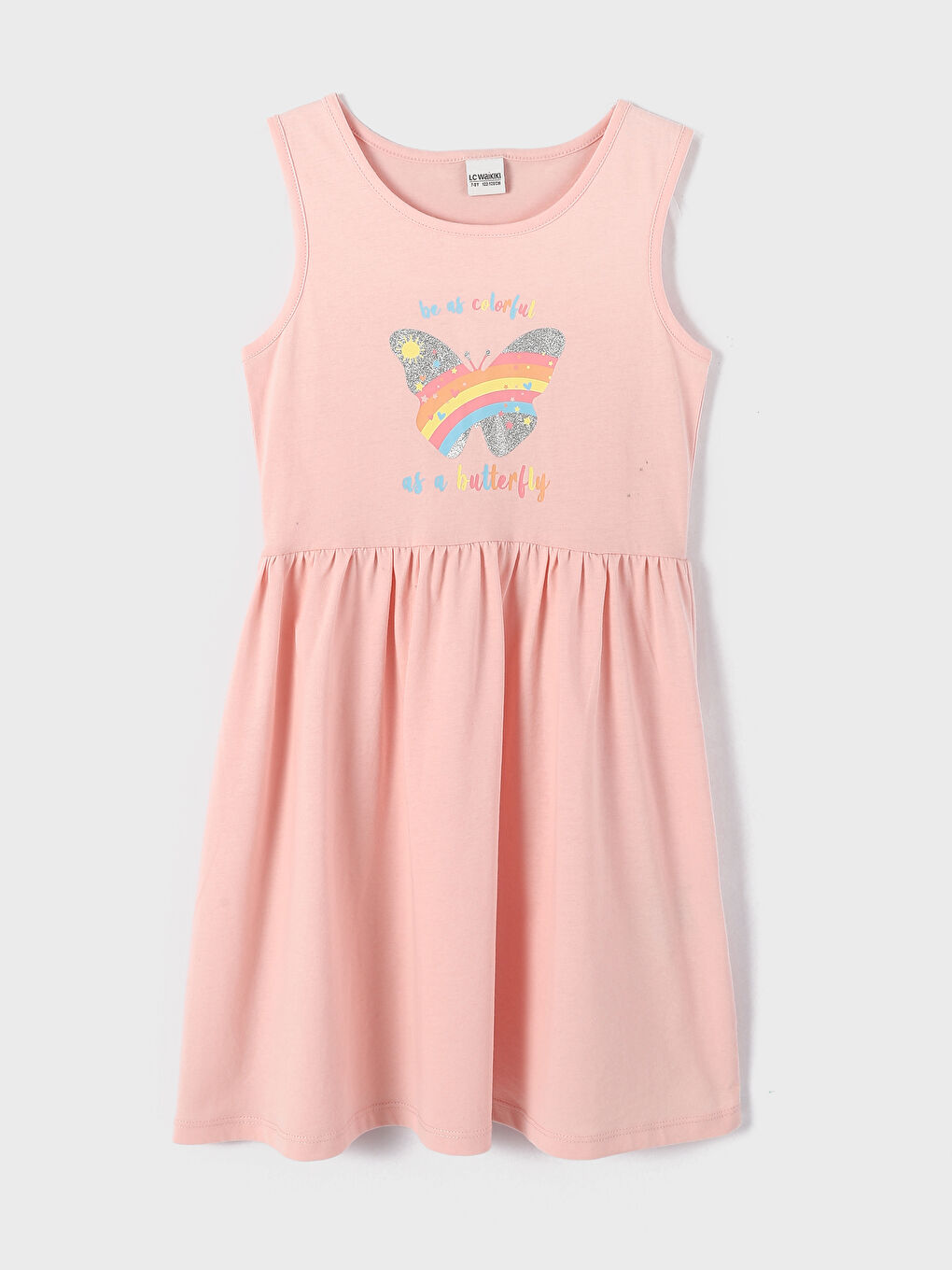 Crew Neck Printed Girls' Dress