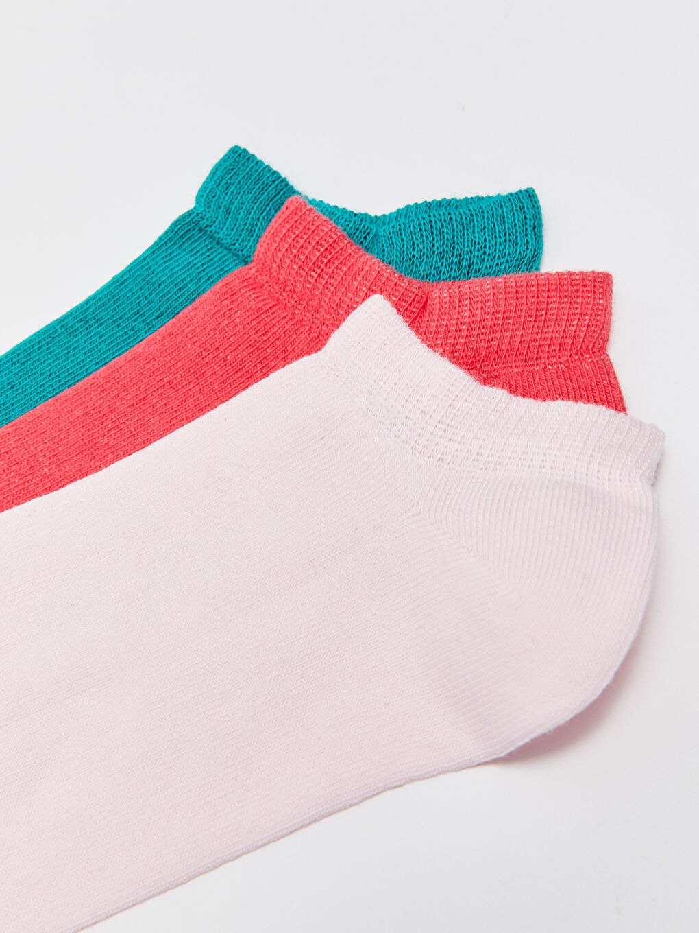 Gri Kadın Düz Patik Çorap 3'lü-2