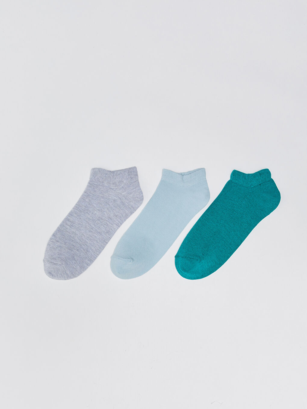 Pembe Kadın Düz Patik Çorap 3'lü