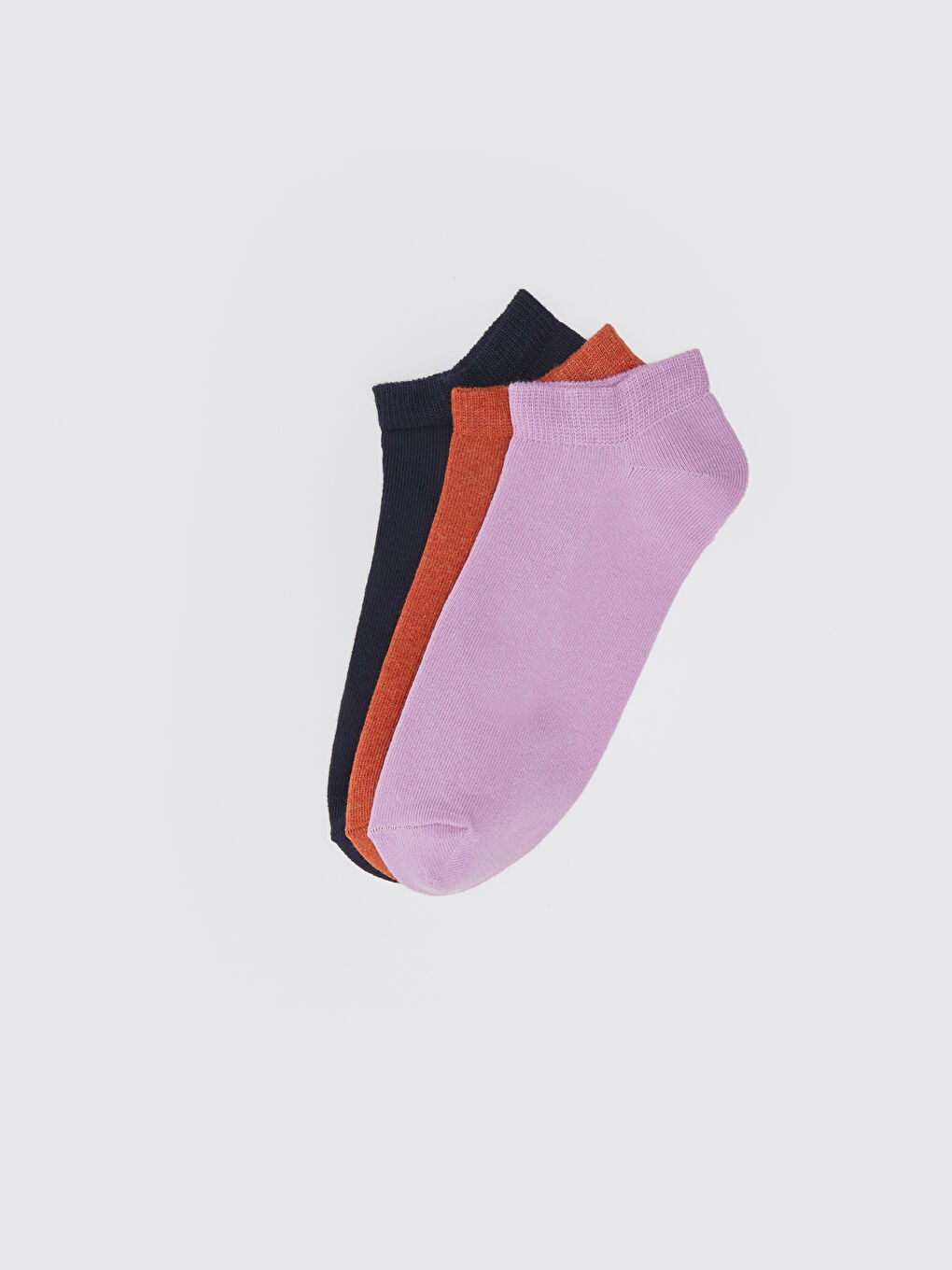 Mavi Kadın Düz Patik Çorap 3'lü-1