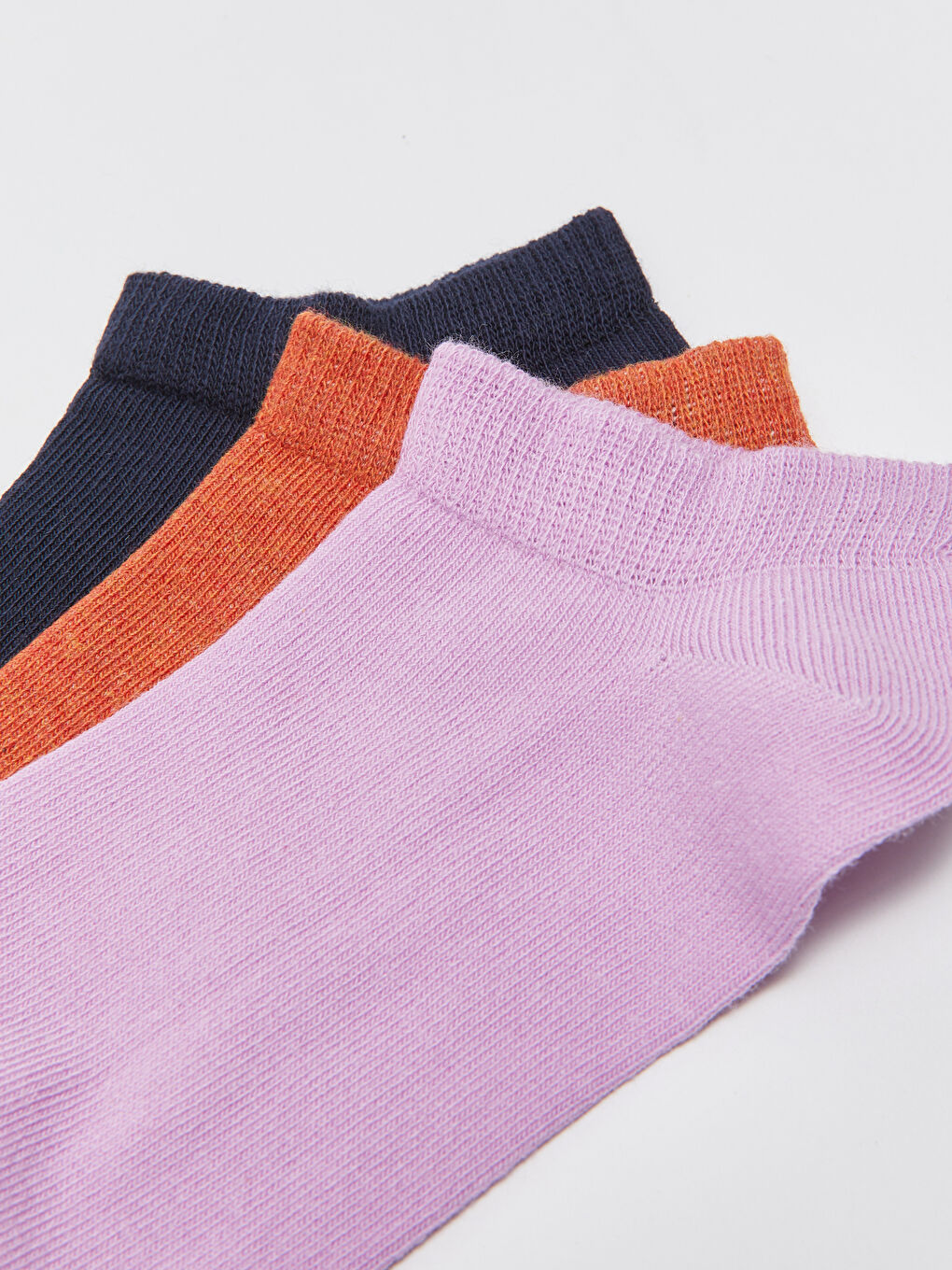 Mavi Kadın Düz Patik Çorap 3'lü-2