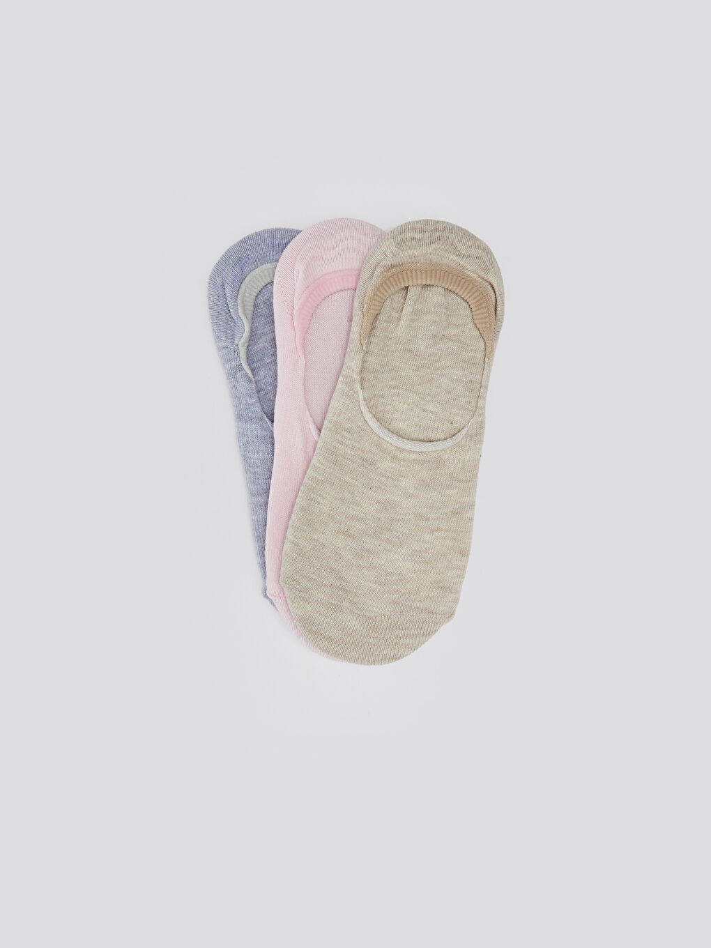 Mavi Kadın Düz Babet Çorap 3'lü-1