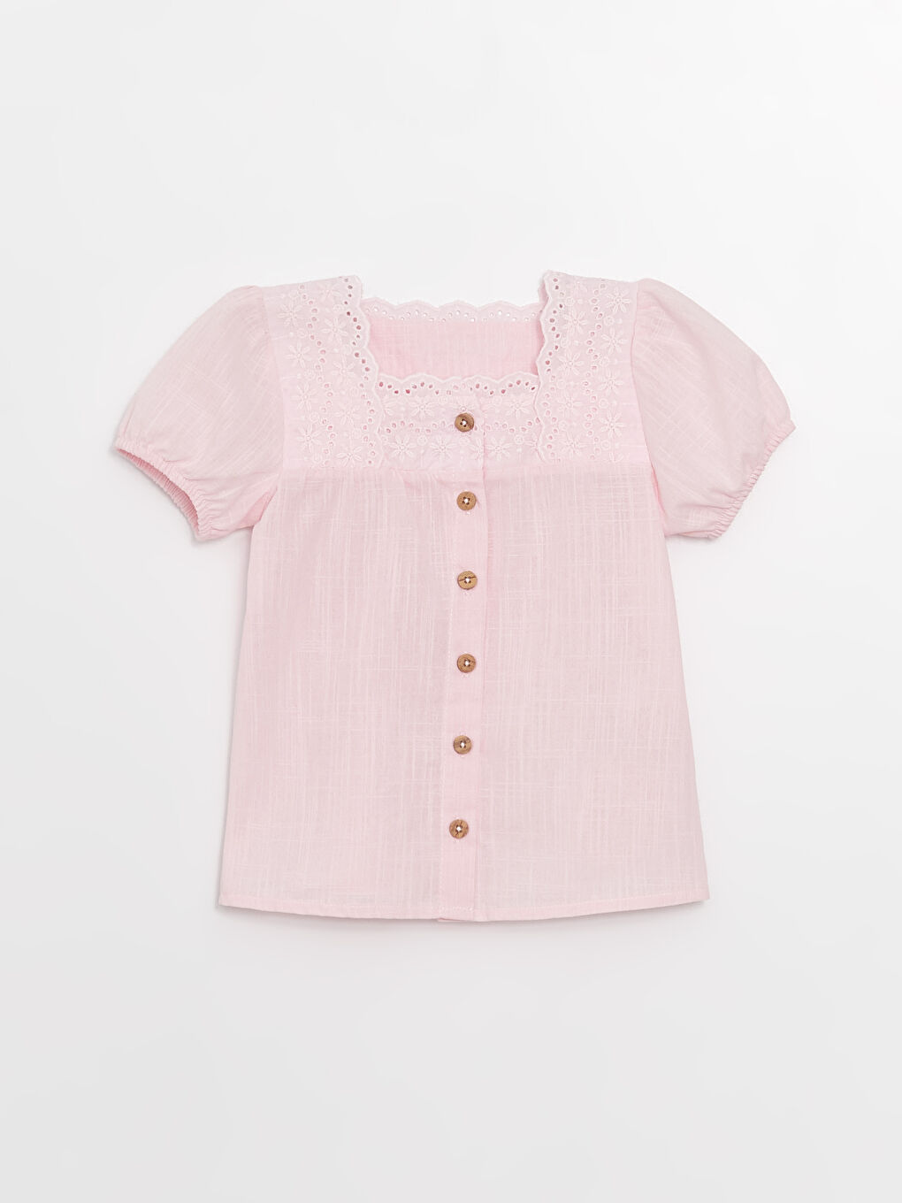 Рубашка для малышки девочки с коротким рукавом и квадратным воротником-2