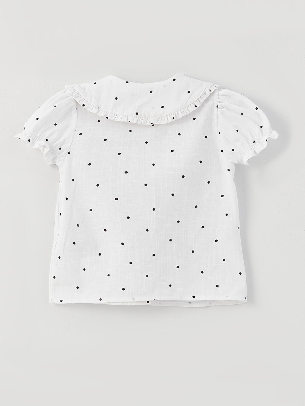 Рубашка Для Малышек Девочек С Коротким Рукавом, Принтом И Детским Воротником-1