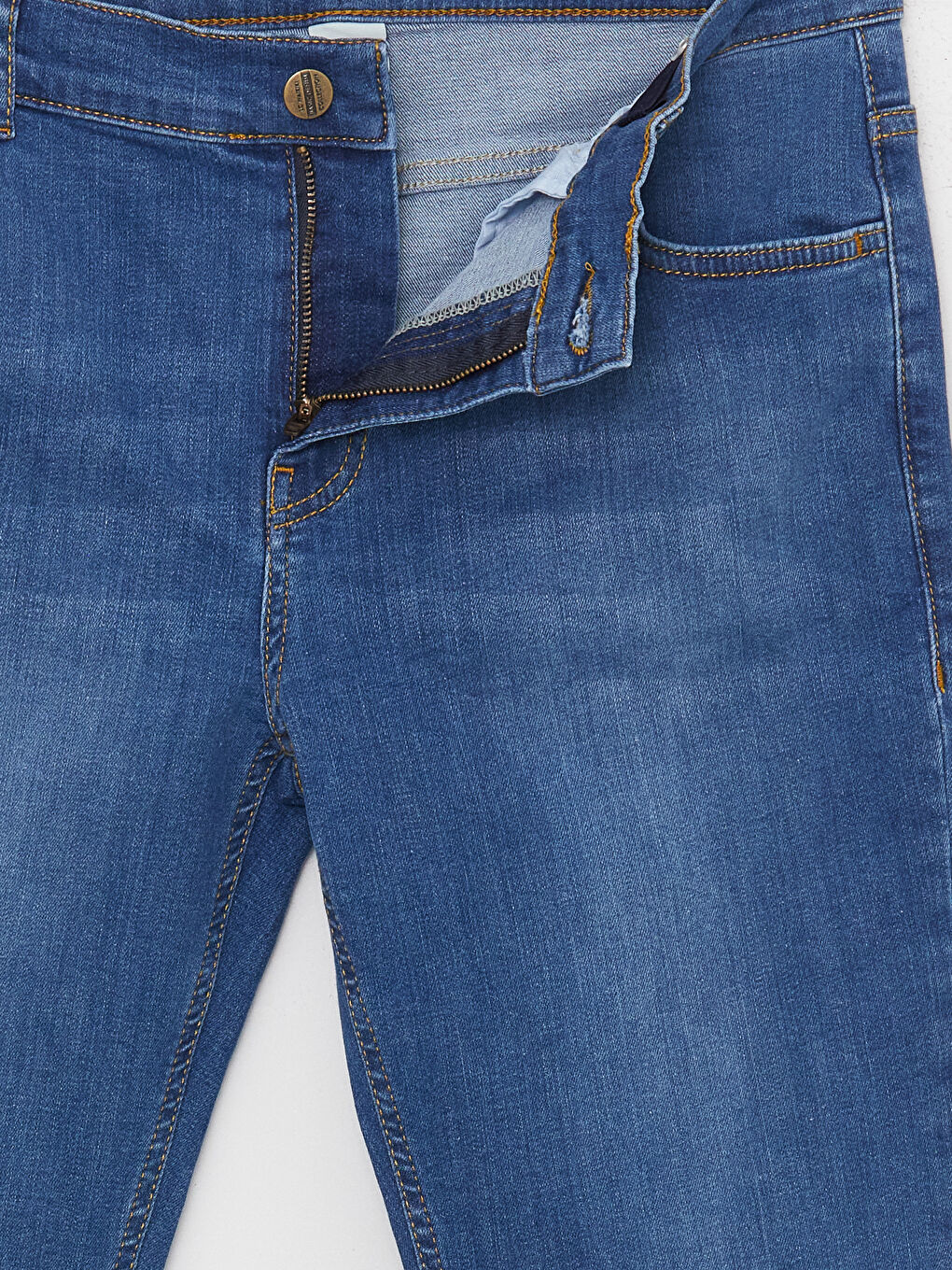 İndigo Beli Ayarlanabilir Lastikli Erkek Çocuk Jean Pantolon-2