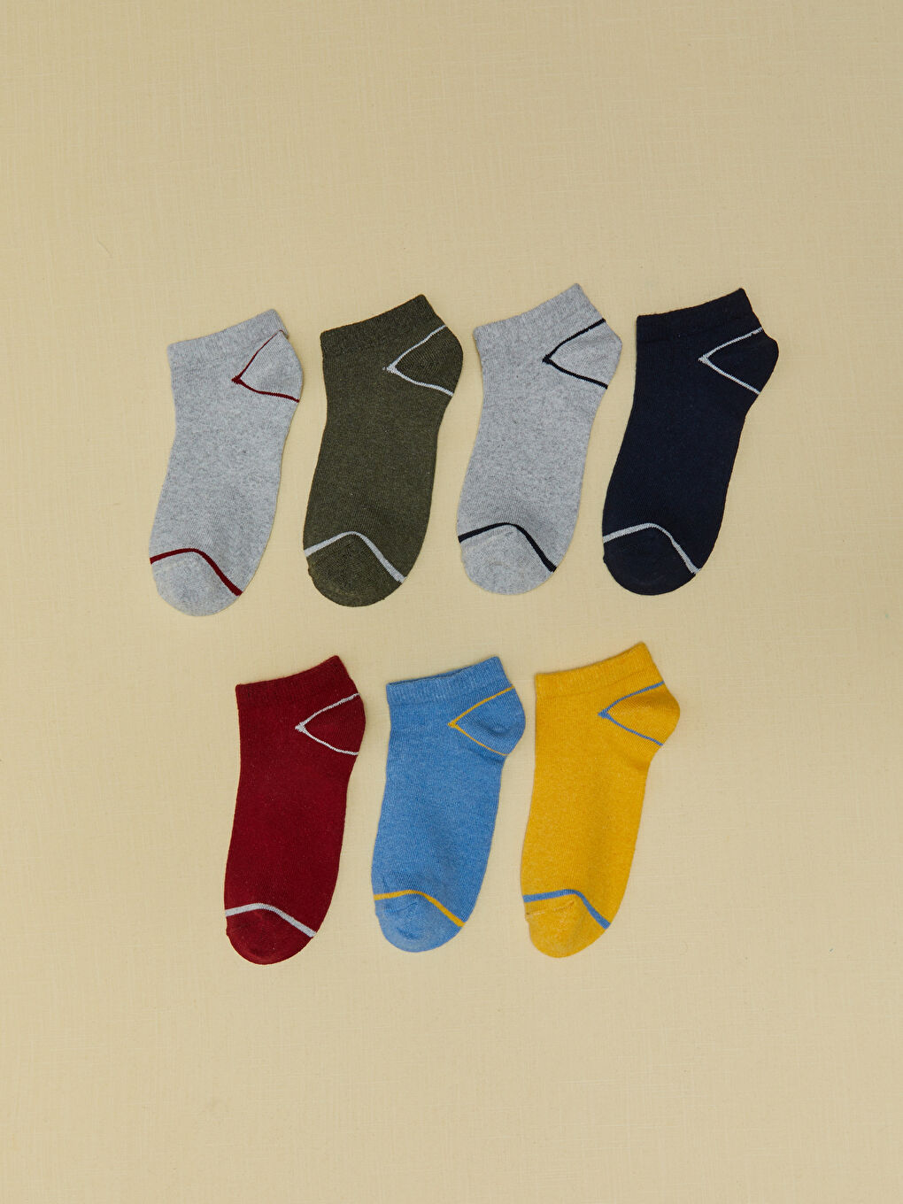 Chaussettes de Cheville Rayées pour Garçons Lot de 7 Pièces
