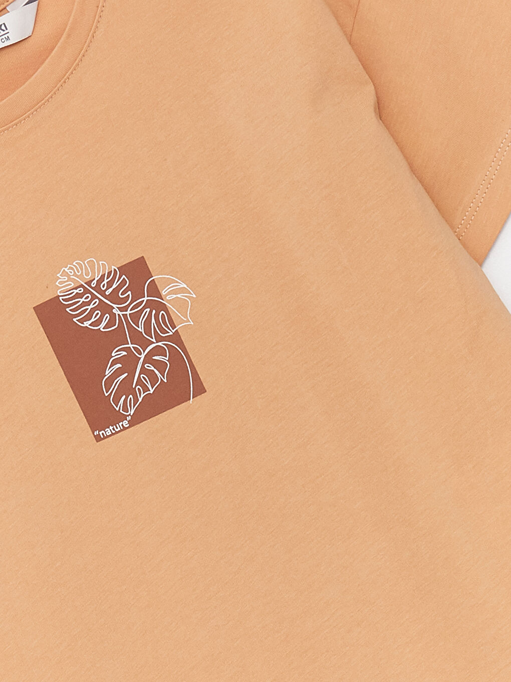 Kahverengi Rahat Kalıp Bisiklet Yaka Baskılı Erkek Çocuk Tişört-4