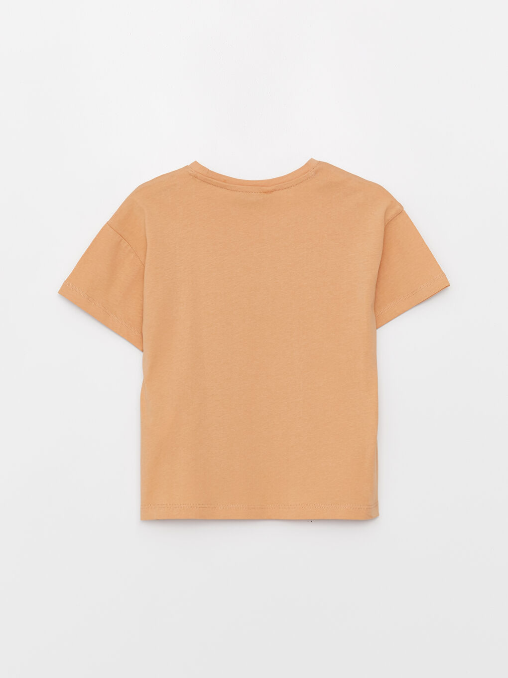 Kahverengi Rahat Kalıp Bisiklet Yaka Baskılı Erkek Çocuk Tişört-5