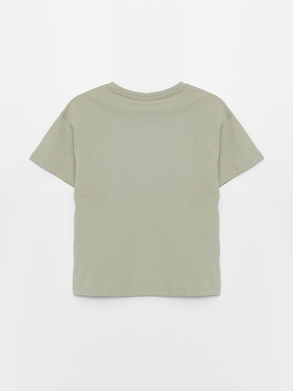 Yeşil Rahat Kalıp Bisiklet Yaka Baskılı Erkek Çocuk Tişört-4