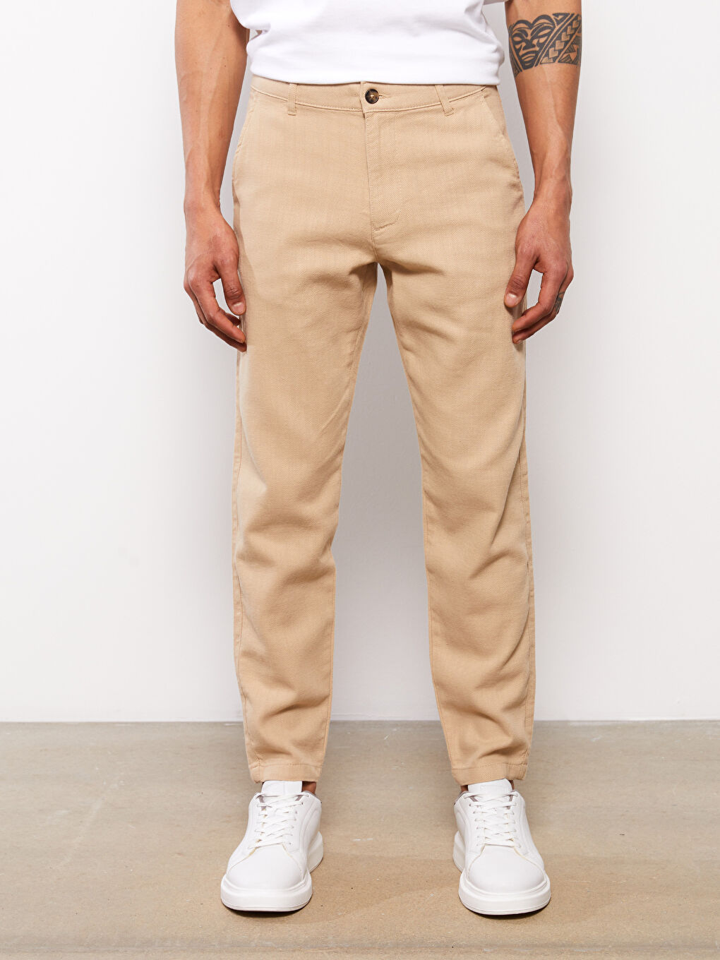 Брюки стандартного кроя из льняной смеси для мужчин-2
