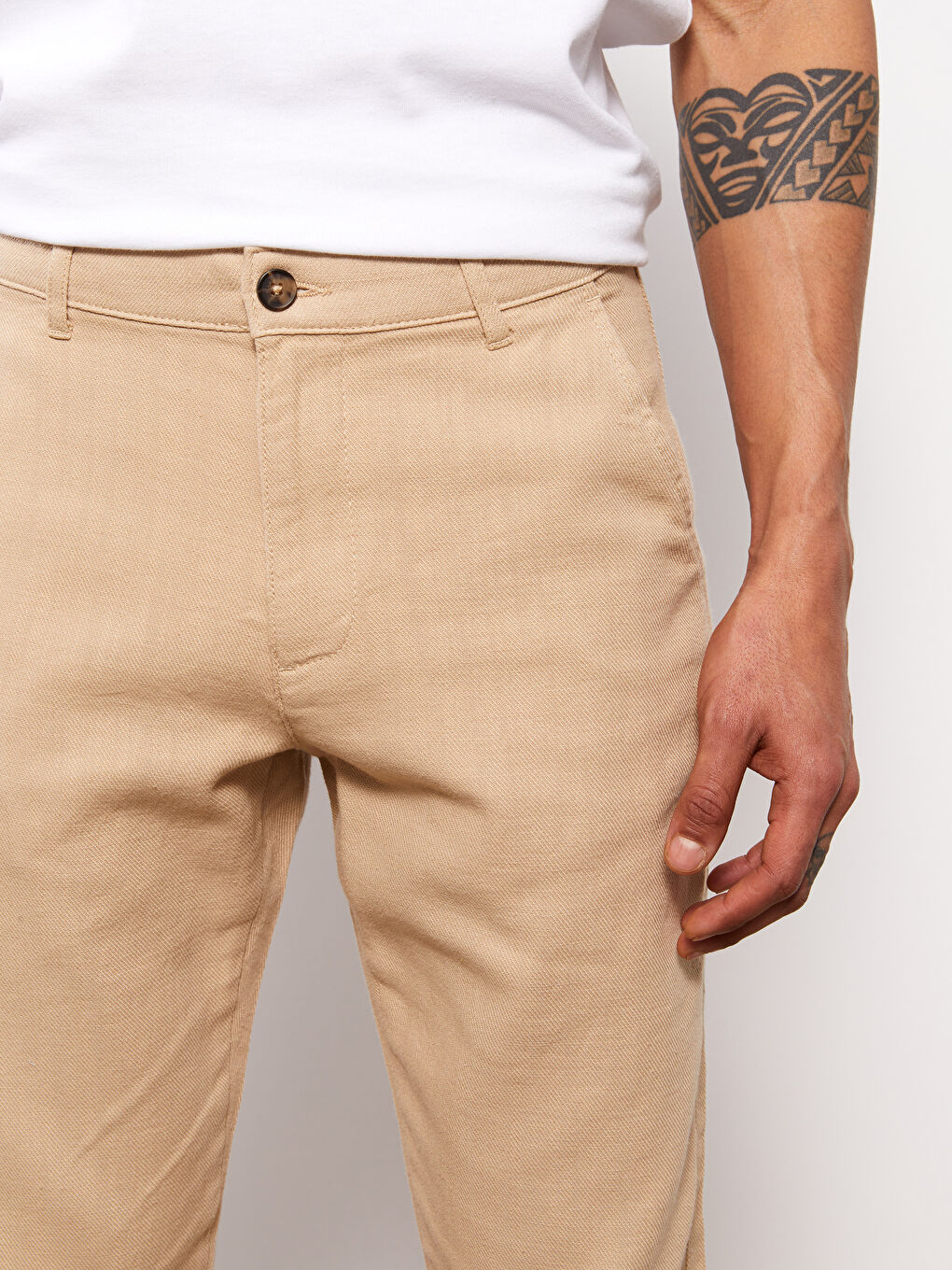 Брюки стандартного кроя из льняной смеси для мужчин-4