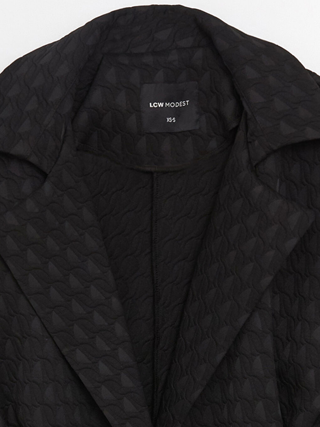LCW Modest Jacket Collar Quilted Long Sleeve Women Trench Coat -S3GT31Z8-RQL