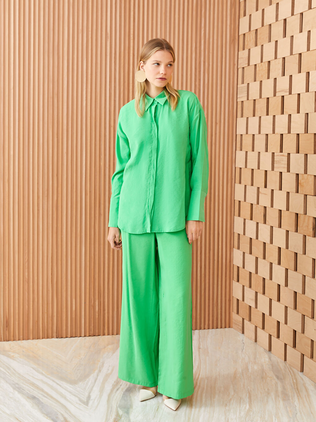 Plain Long Sleeve Women's Shirt Tunic-1