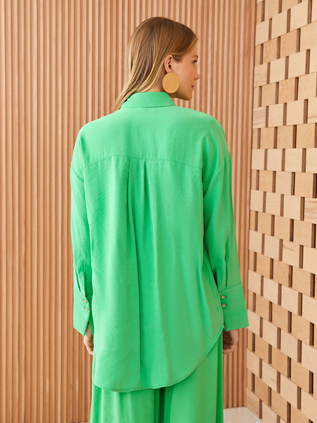 Plain Long Sleeve Women's Shirt Tunic-3