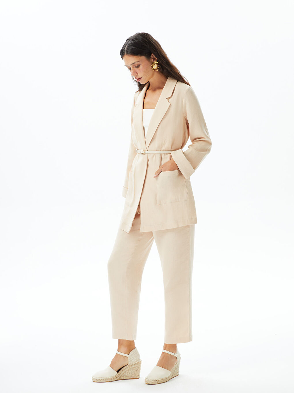 LCW Modest Straight Long Sleeve Muslin Women's Jacket -S3GT37Z8-SYN