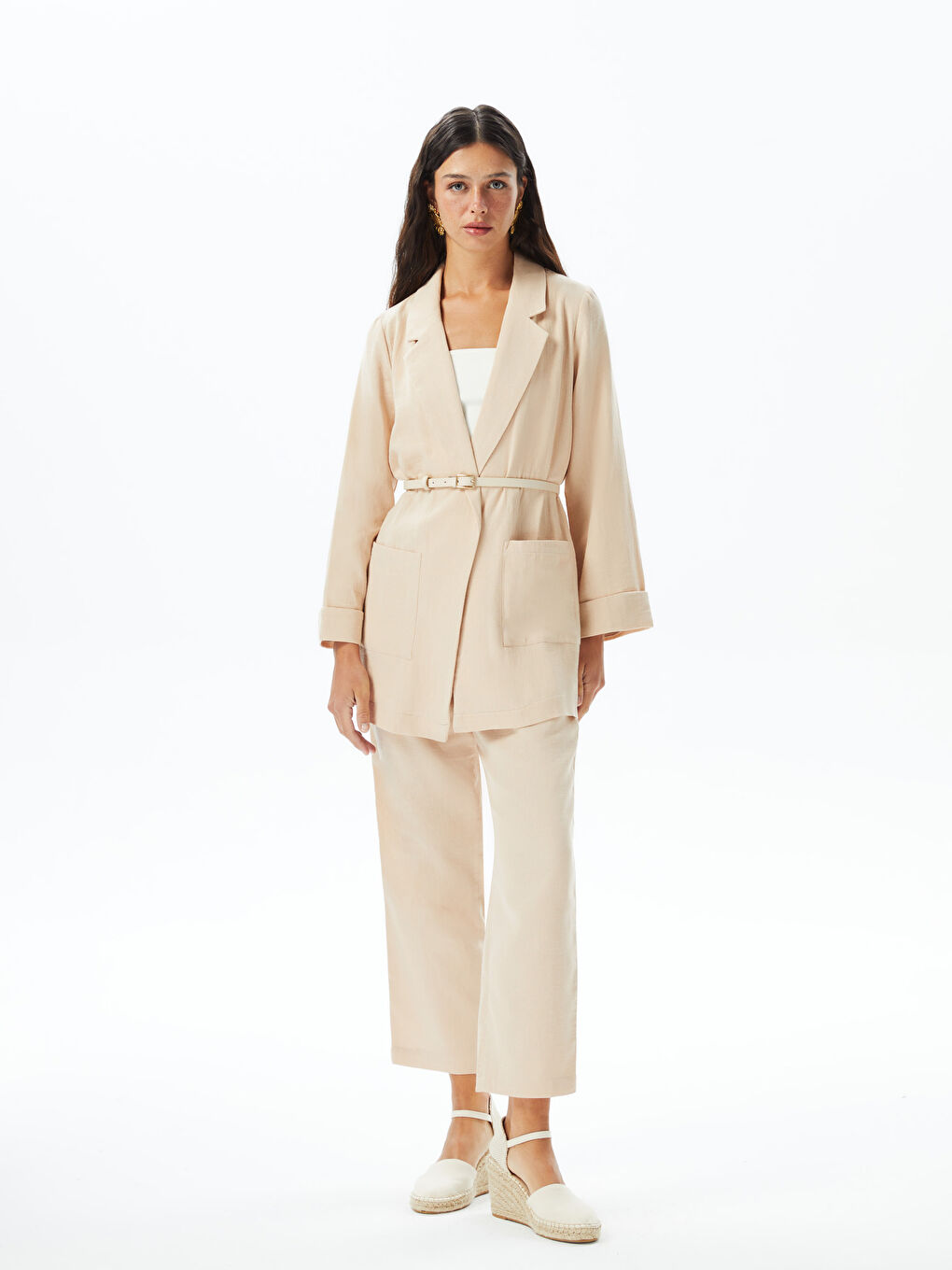 LCW Modest Straight Long Sleeve Muslin Women's Jacket -S3GT37Z8-SYN