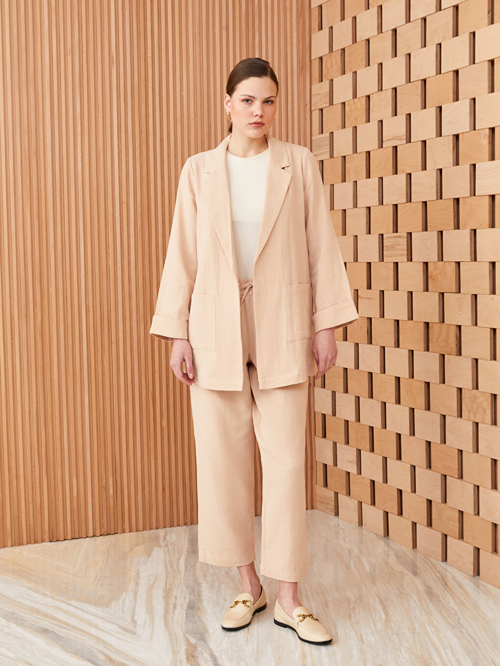 LCW Modest Straight Long Sleeve Muslin Women's Jacket -S3GT37Z8-SYN