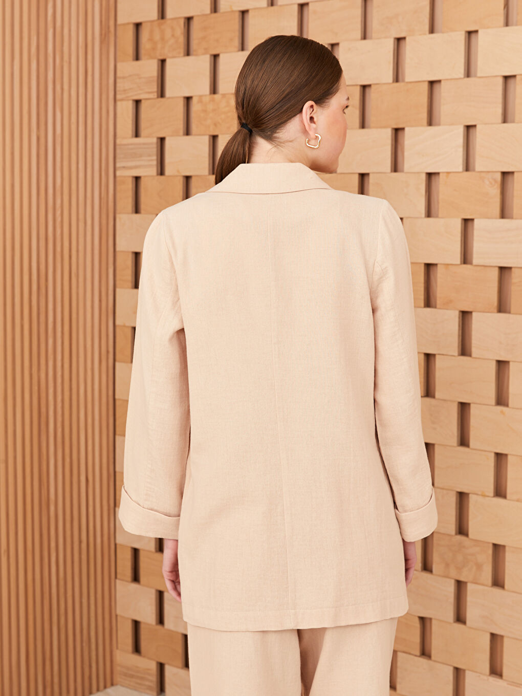 LCW Modest Straight Long Sleeve Muslin Women's Jacket -S3GT37Z8-SYN